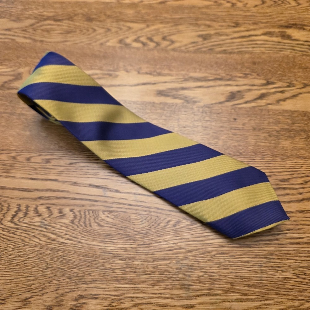 Classic Navy and Gold Striped Men's Tie